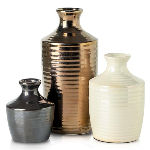 Set of Metallic Vases