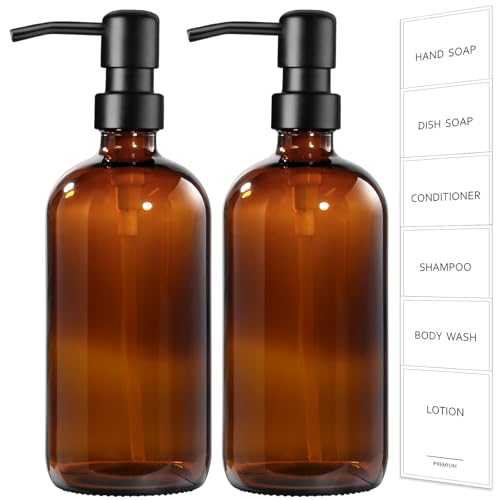 Glass Soap Bottle Set