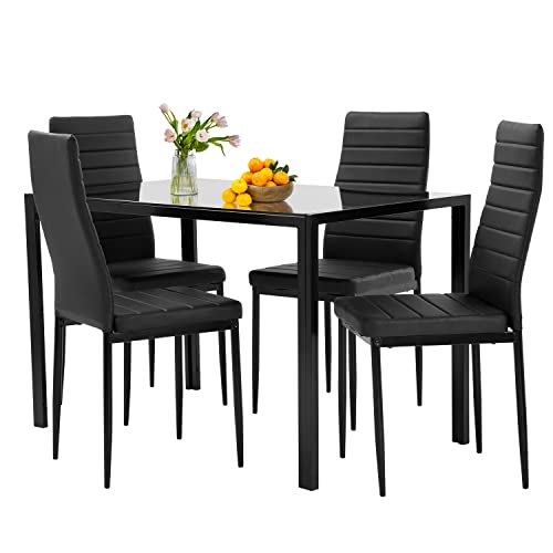 Contemporary Black Dining Set