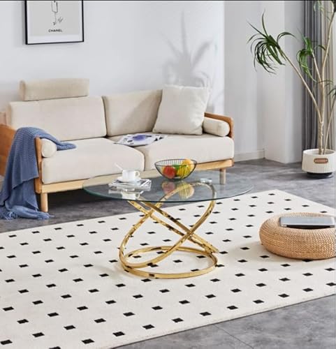 Modern Glass Coffee Table with Metal Sculpture Base