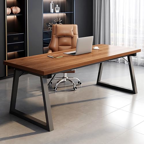 Wooden Office Desk with Metal Legs