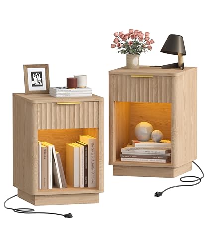 Natural Wood Bedside Tables