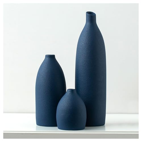 Navy Blue Ceramic Vase Set