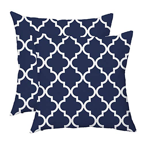 Navy Blue Geometric Throw Pillows