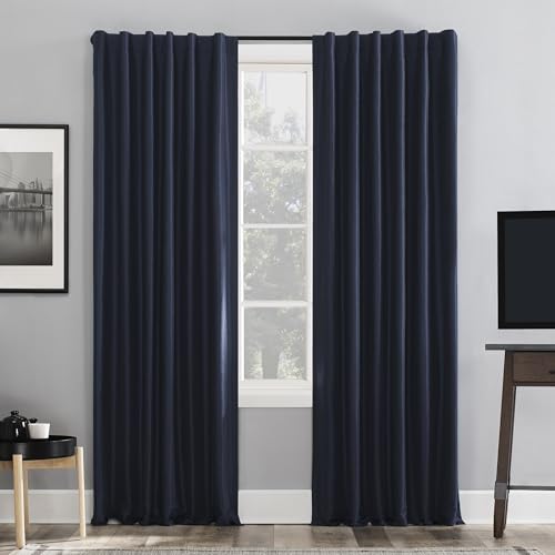 Elegant Silk Navy Blue Drapes