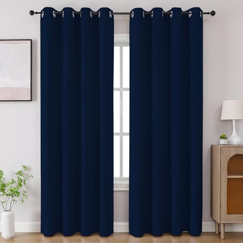Thermal Insulated Navy Blue Curtains