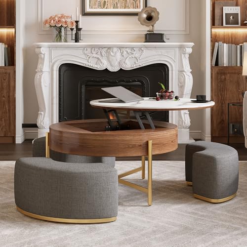 Compact Nesting Ottomans and Tables