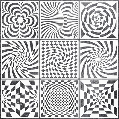 Optical Illusion Wall Stencils