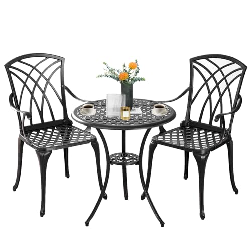 Weather-resistant bistro table and chairs set
