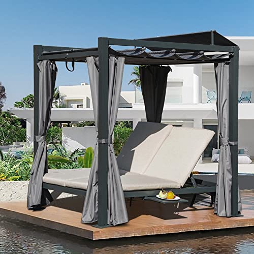 Outdoor Cabana with Retractable Canopy