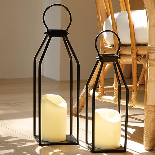 Outdoor Lanterns with LED Wax Lights