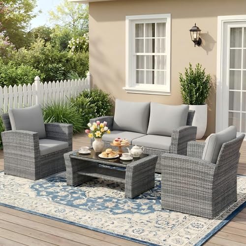 Outdoor Wicker Sofa Set