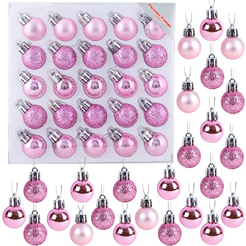 Pastel Pink Christmas Baubles Set
