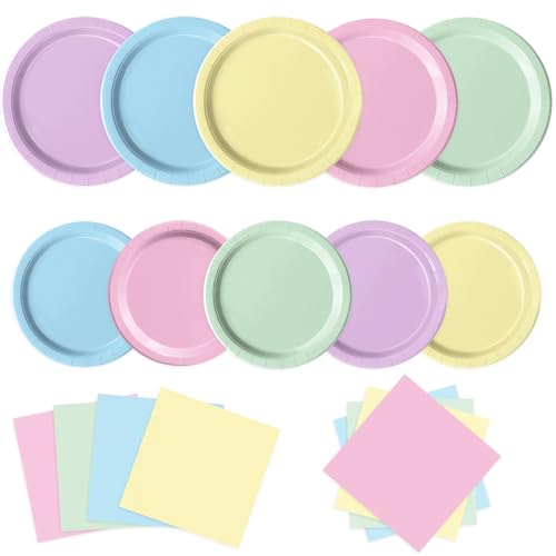 Pastel-colored serving plates