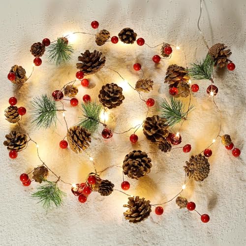 Pine Cone and Berry String Lights