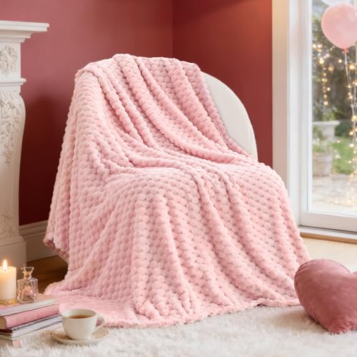 Soft Rose Fleece Throw