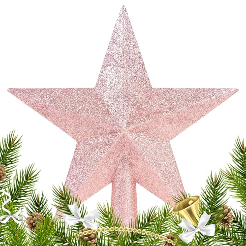 Pink Glittered Star Tree Topper