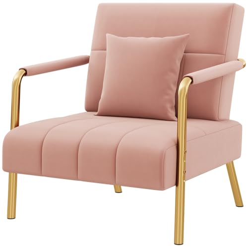Elegant Pink Velvet Accent Chair