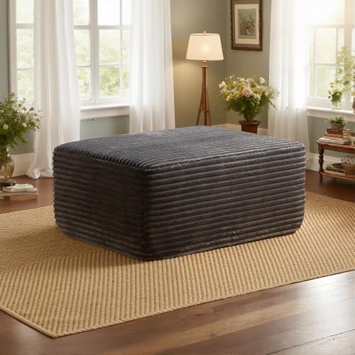 Plush Fabric Ottoman