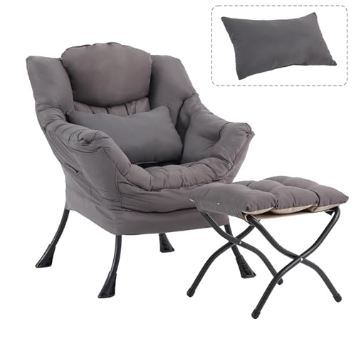 Soft Plush Recliner with Ottoman