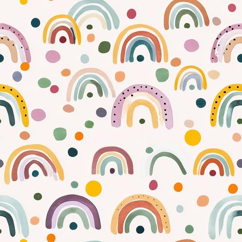 Colorful Polka Dot Fabric Wallpaper