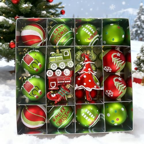 Christmas Ornament Set with Polka Dots and Stripes