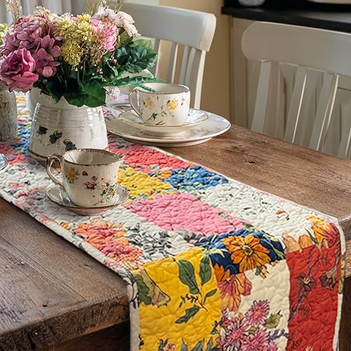Colorful Quilted Table Runner Set