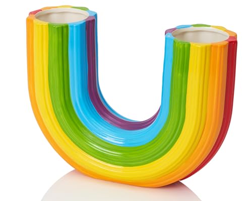 Rainbow Effect Ceramic Vases