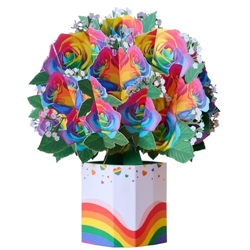 Hand-Dyed Rainbow Flower Bouquets