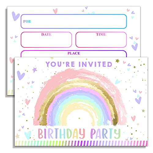Rainbow-colored Invitation Card Set