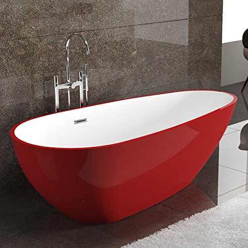 Red Freestanding Bathtub