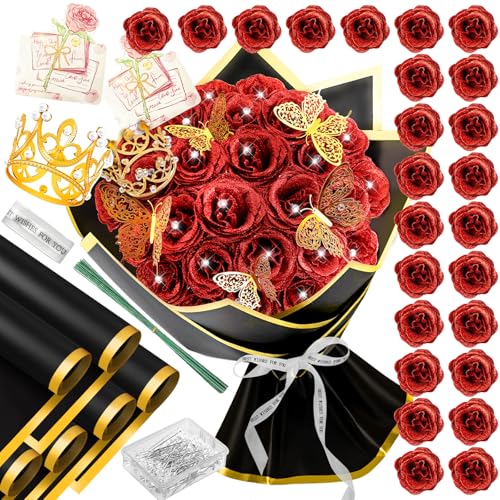 Scarlet Rose Arrangement Set