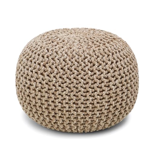 Round Knitted Poufs