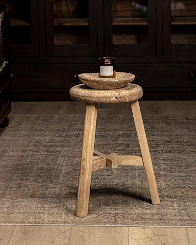 Round Rustic Wooden Stool