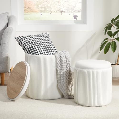 Round Velvet Ottoman