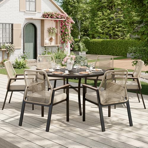 Round Wicker Dining Table Set