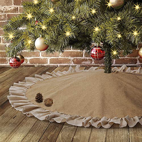 Christmas Tree Skirt with Ruffled Edge