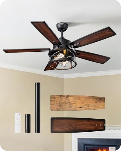 Rustic Wood Ceiling Fan with Light