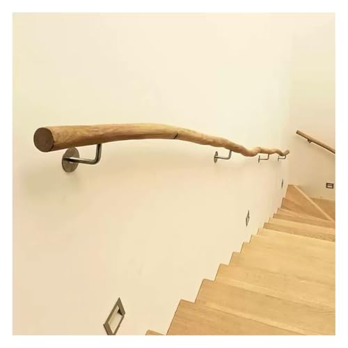 Rustic Wood Handrail with Branch Motif