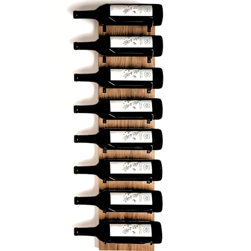 Countryside Timber and Metal Wall Wine Shelf