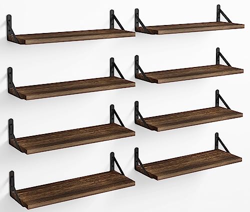 Rustic Wood Wall-Mounted Shelf Set