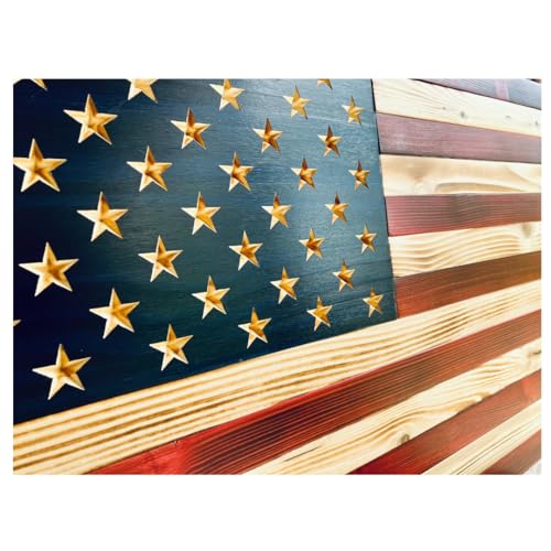 Rustic Wooden American Flag Art