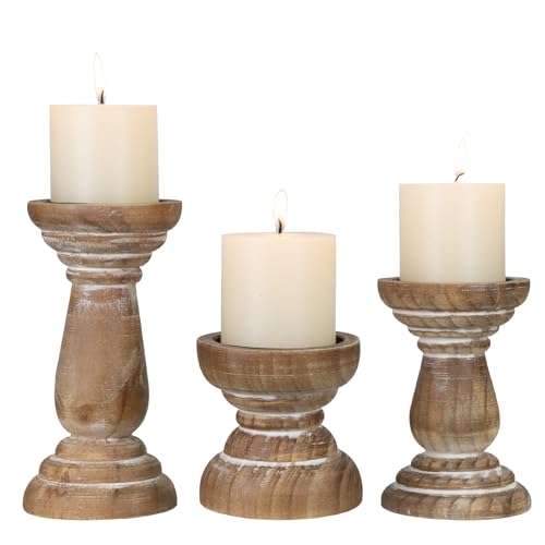 Rustic Wooden Candle Holders