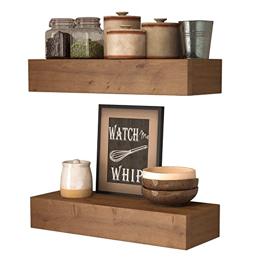 Rustic Wooden Floating Shelves