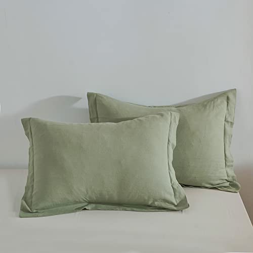 Sage Green Linen Pillow Set