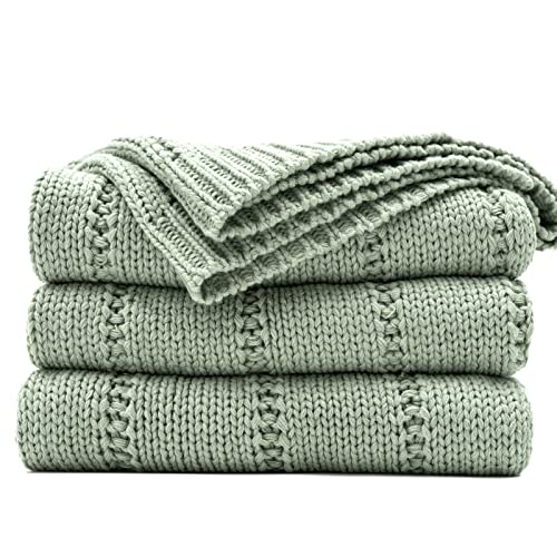 Sage Green Wool Throw Blanket