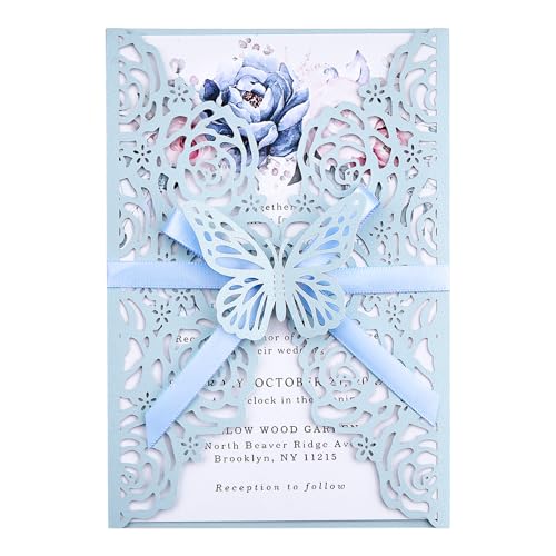 Sky-Blue Wedding Invitation Set