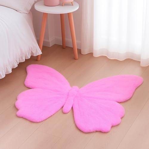 Plush Butterfly Design Floor Covering