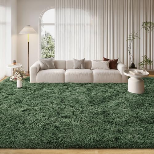 Soft Green Shag Area Rug