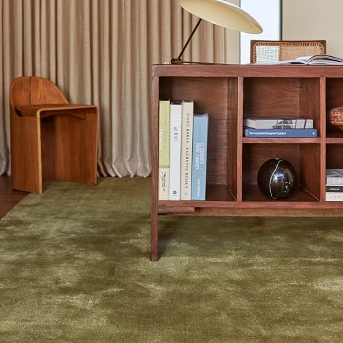 Soft Green Wool Blend Rug